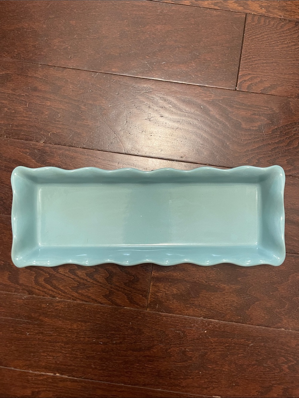 Mikasa Vintage Ruffles Blue Stoneware Tray